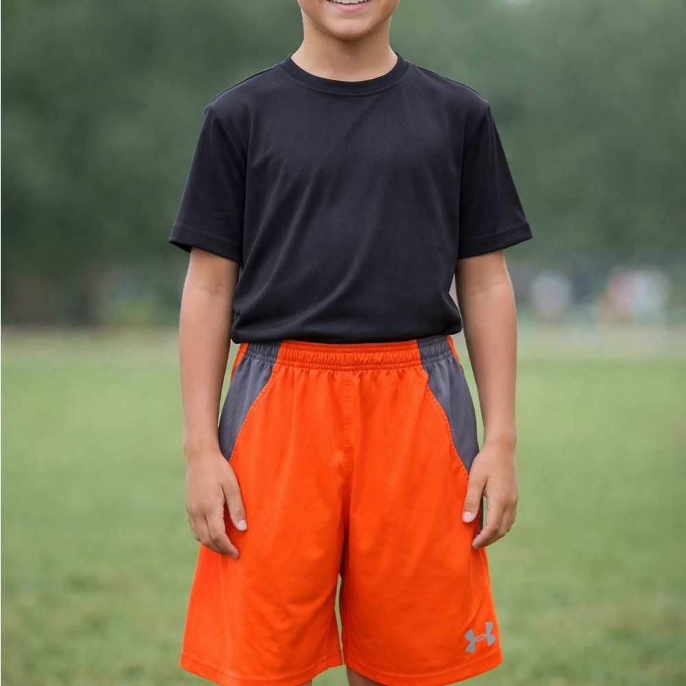 Under Armour Kids Orange and Gray Shorts